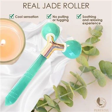 100 peratus Real Green Aventurine Jade Roller Untuk Urut Muka
