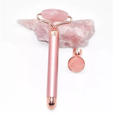 Rose Gold 2 dalam 1 Electric Vibrating Facial Jade Roller