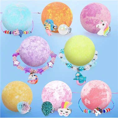 Bom Mandi Kejutan dengan gelang cincin duyung unicorn