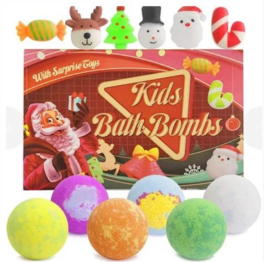 Bom mandi Krismas dengan mainan squishies kejutan di dalam