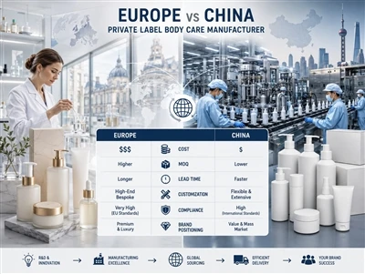 Pengeluar Penjagaan Badan Label Persendirian Eropah Vs China: Mana Yang Lebih...